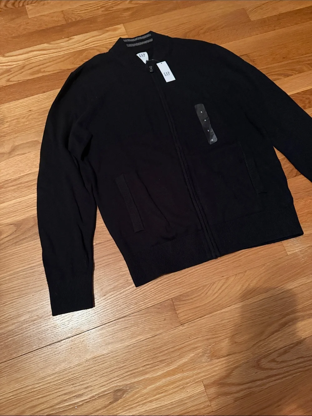 GAP Men's Black Full-Zip Knit Jacket
